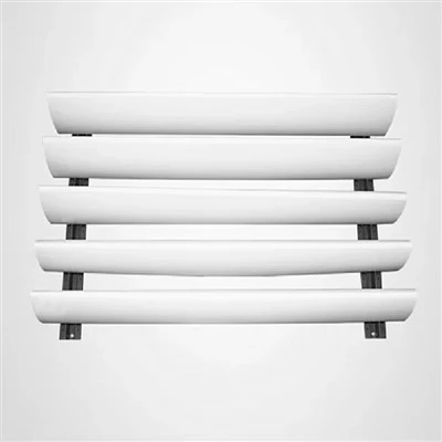 Soffitto deflettore con profilo tondo in alluminio